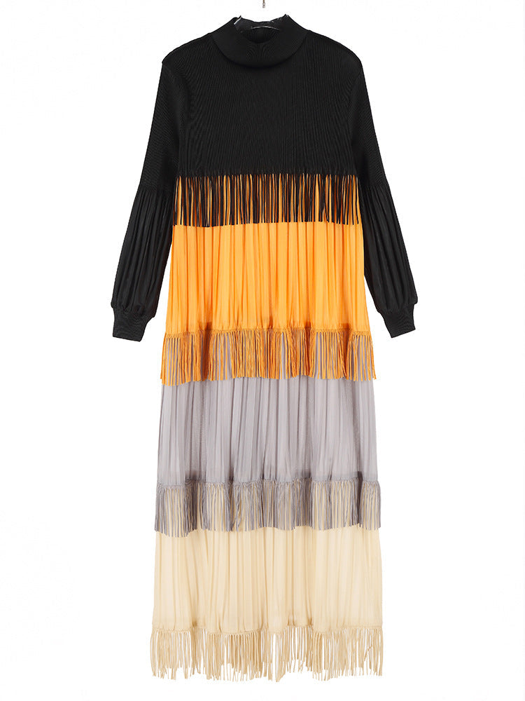 Color Blocked Tassel Maxi Dress – Soulmate Streetwear | same ANTHEM. - black / one size