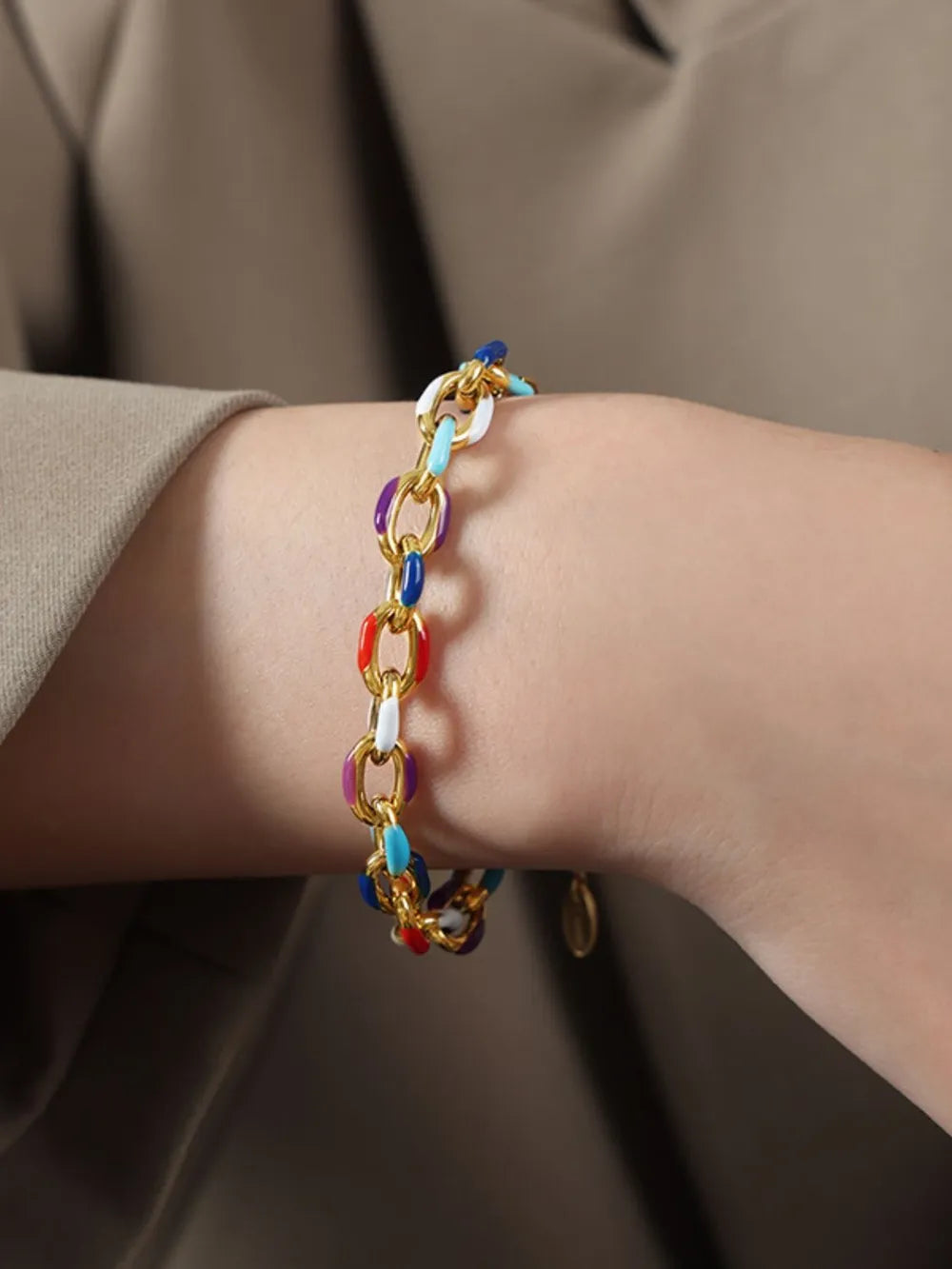 Color Titanium Steel Bracelet – Niche Premium Streetwear | same ANTHEM. - Gold / One Size