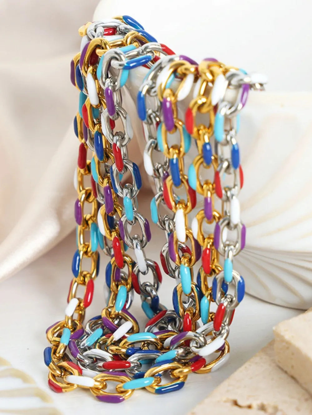 Color Titanium Steel Bracelet – Niche Premium Streetwear | same ANTHEM. - Gold / One Size
