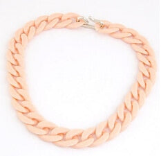 Colorful Chunky Chain Necklace – Statement Boho Streetwear | same ANTHEM - peach