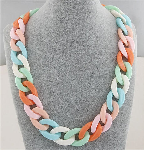 Colorful Chunky Chain Necklace – Statement Boho Streetwear | same ANTHEM