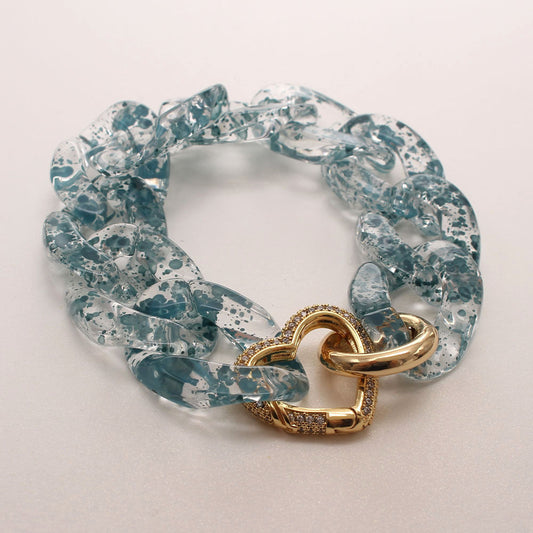 Colorful Resin Zircon Heart Bracelet | Vintage Style Luxury Jewelry | same ANTHEM