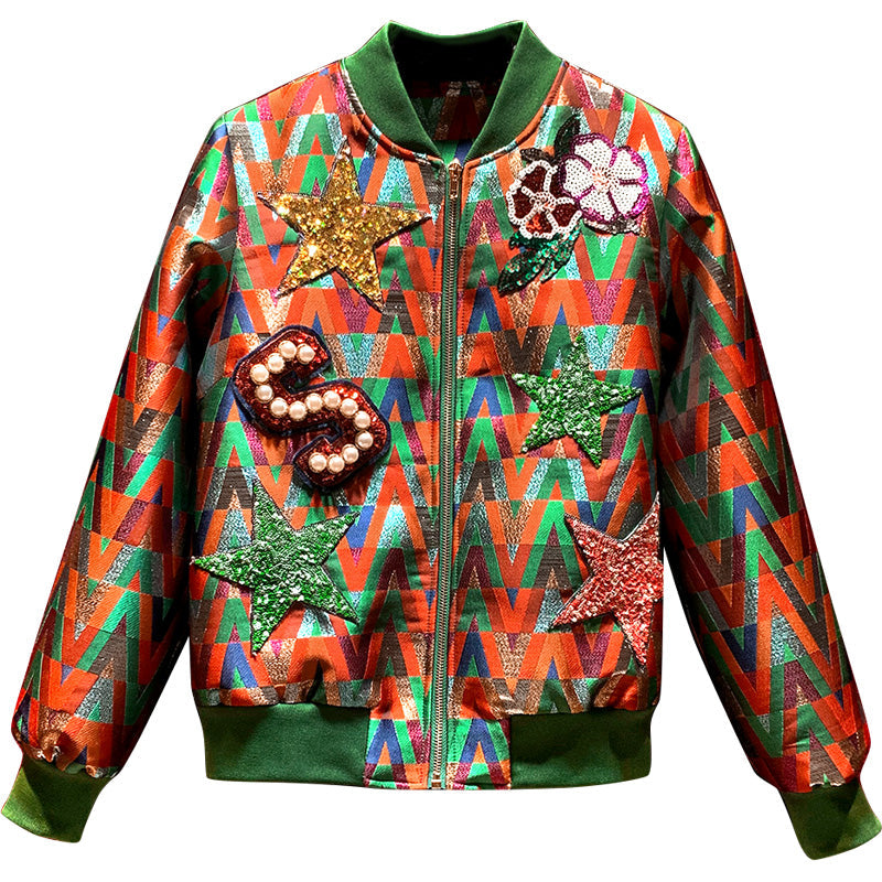 Colorful Short Baseball Jacket | same ANTHEM. - S / As picture