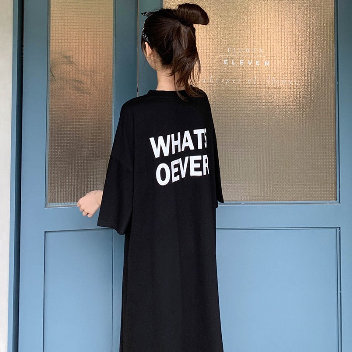 Cotton T-Shirt Dress Women | Casual Chic Streetwear | same ANTHEM. - Black / M