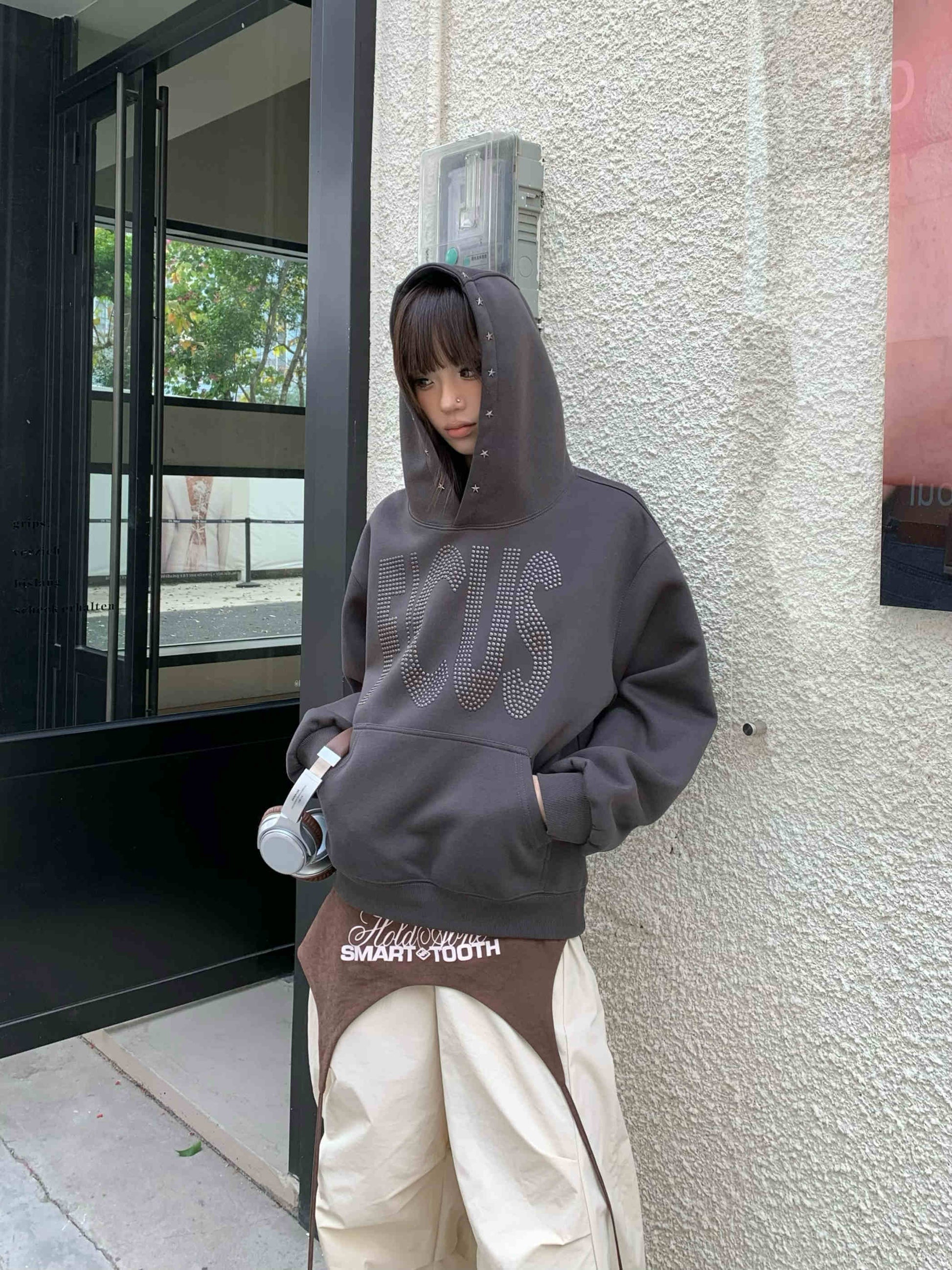 Couple Rhinestone Hoodie - Dreamy Chic Style | same ANTHEM - Dark Gray / L