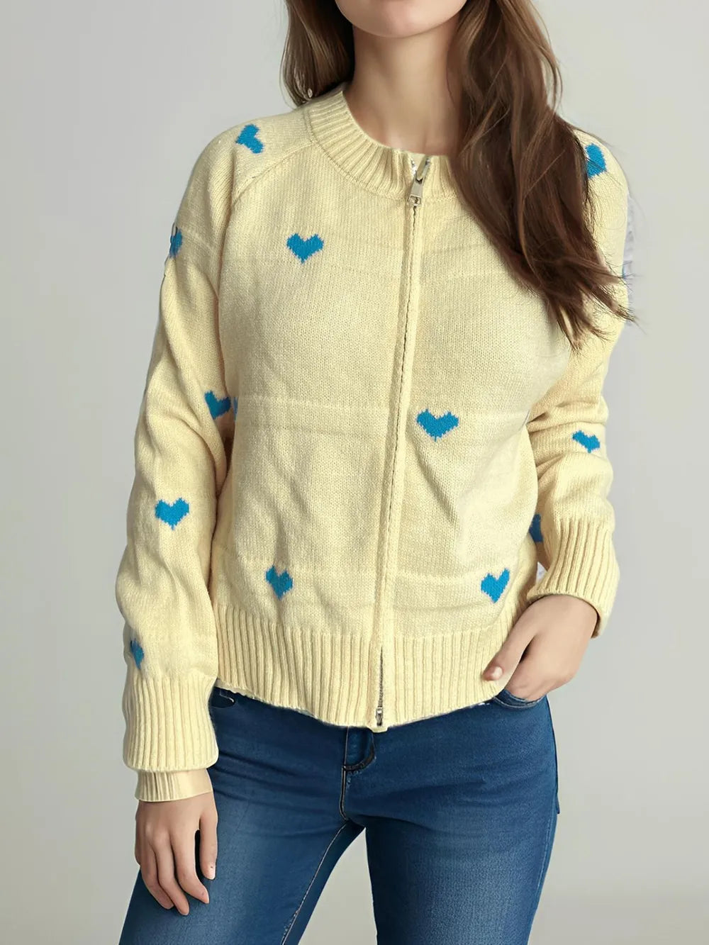 Cute College Style Zipper Cardigan – Dreamy Soulmate Streetwear | same ANTHEM - Pastel Yellow / S