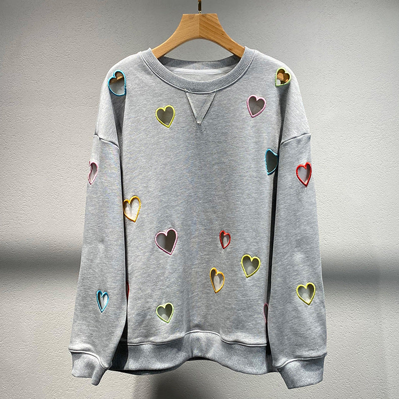 Cute Streetwear Heart Sweater – same ANTHEM | Made for Soulmates & Lovers - grey / S