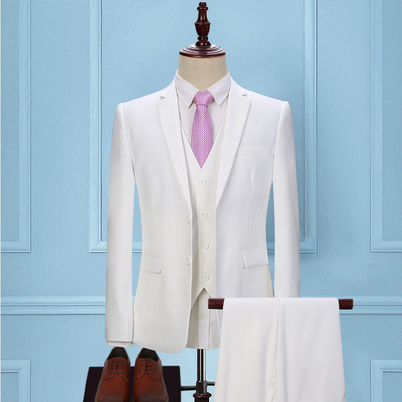 Dark Green Three-Piece Korean Slim Suit for Men | same ANTHEM – Elegant & Modern