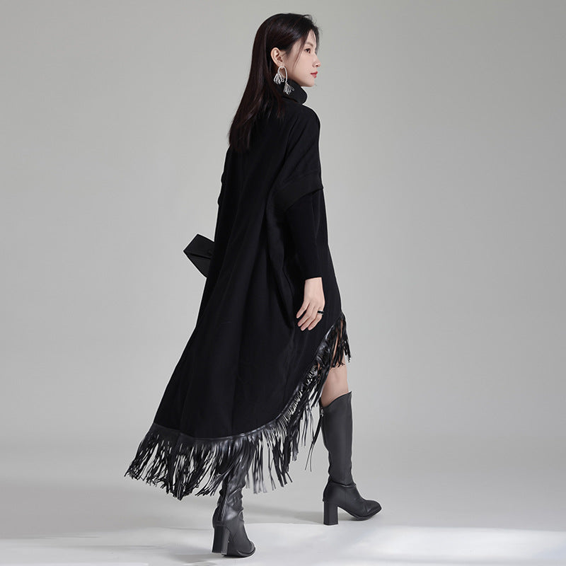 Designer Cape Style High Neck Dress – Soulmate Streetwear | same ANTHEM - Black / One size