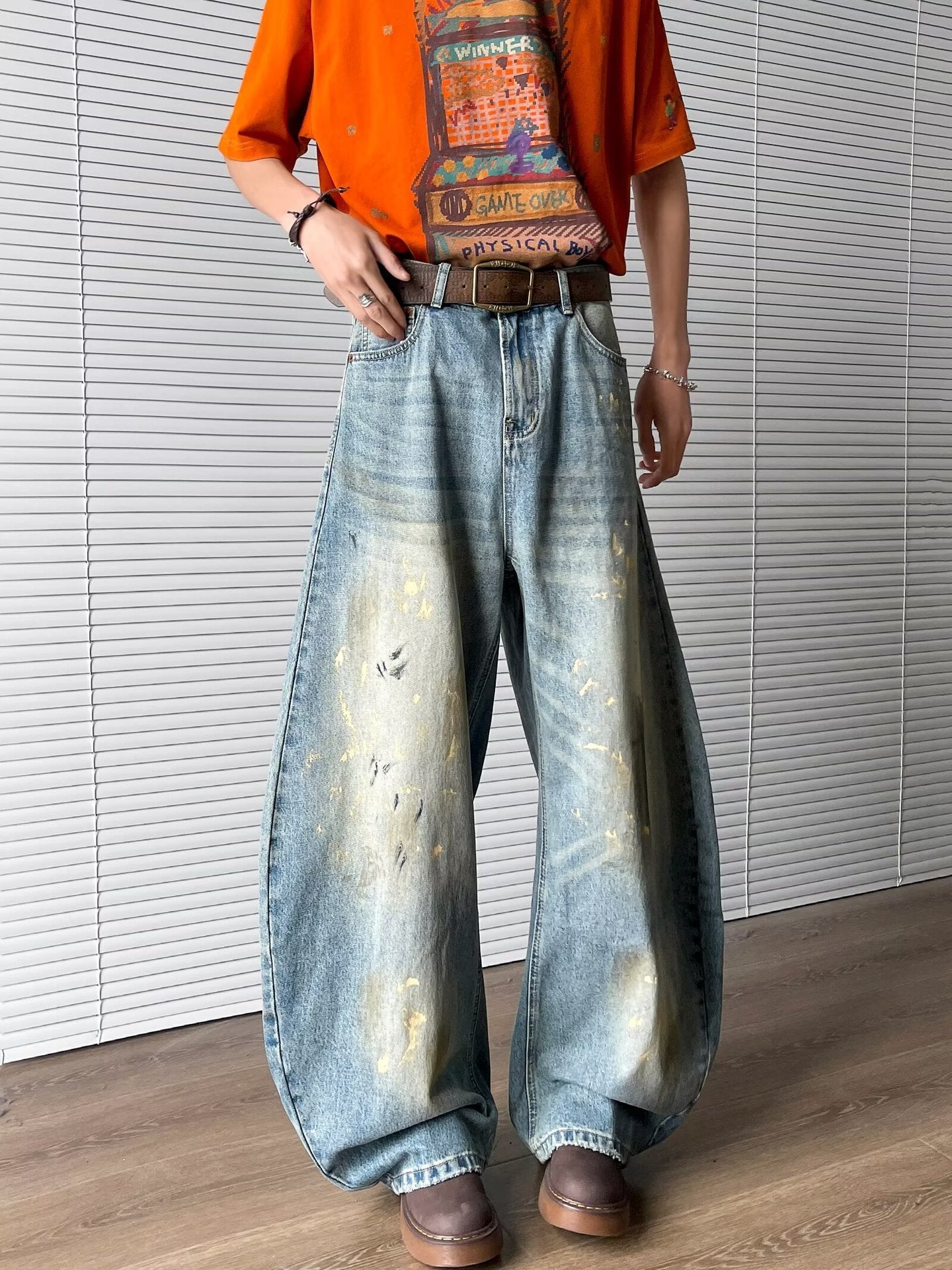 Destroyed Ink-Dye Jeans – Vintage Streetwear for Soulmates | same ANTHEM - Blue / S