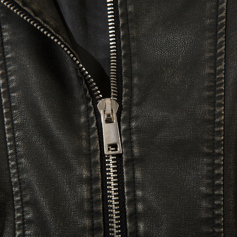 Distressed PU Biker Jacket – Bold & Soulful Layers | same ANTHEM