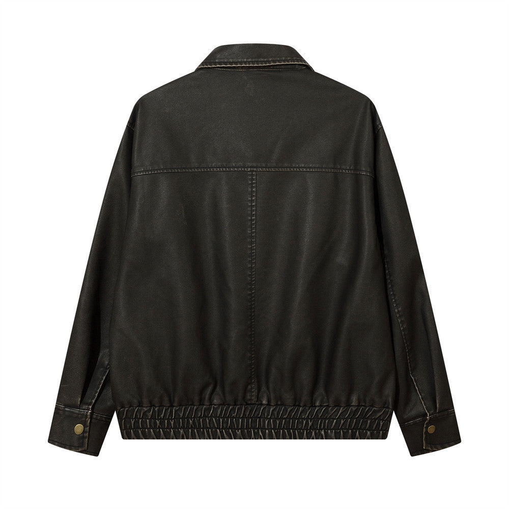 Distressed PU Biker Jacket – Bold & Soulful Layers | same ANTHEM