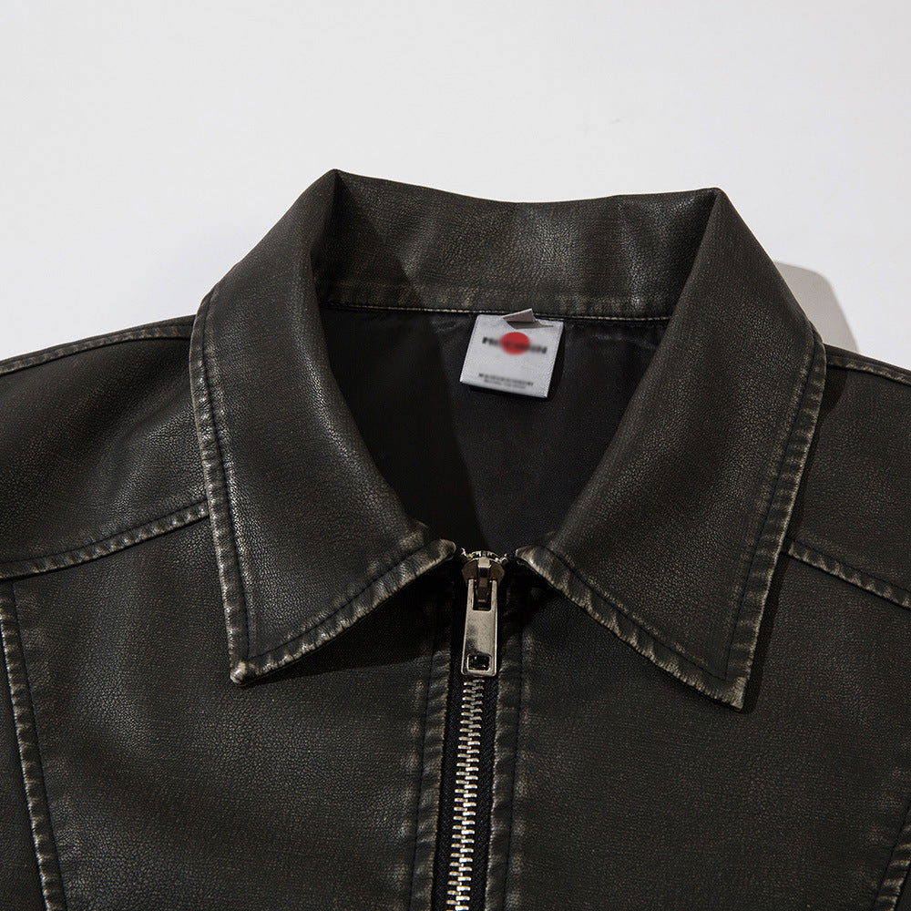 Distressed PU Biker Jacket – Bold & Soulful Layers | same ANTHEM