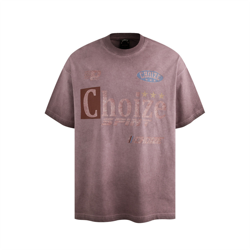 Distressed Vintage Shibori Gradient T-Shirt – same ANTHEM. Soulmate Streetwear - Red / M