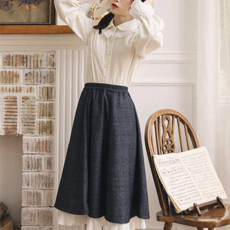 Double-Layer Pleated Tartan Skirt – Romantic Style for Soulmates | Same ANTHEM