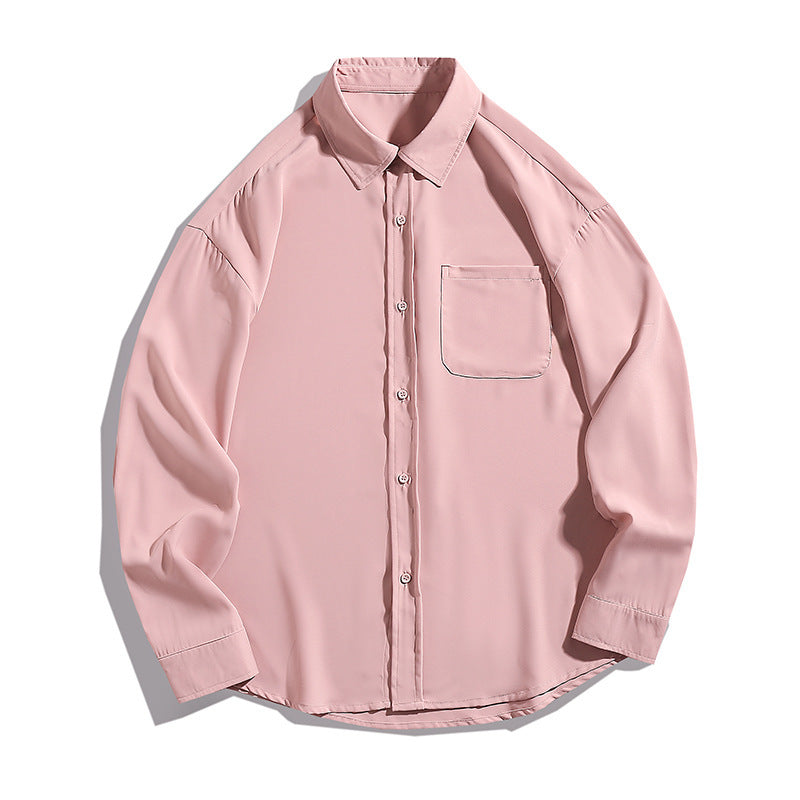 Draping Long-Sleeved Shirt – Japanese Style | same ANTHEM Men’s Shirts - Pink / L