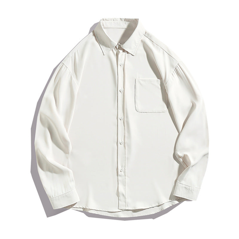 Draping Long-Sleeved Shirt – Japanese Style | same ANTHEM Men’s Shirts - Beige / L