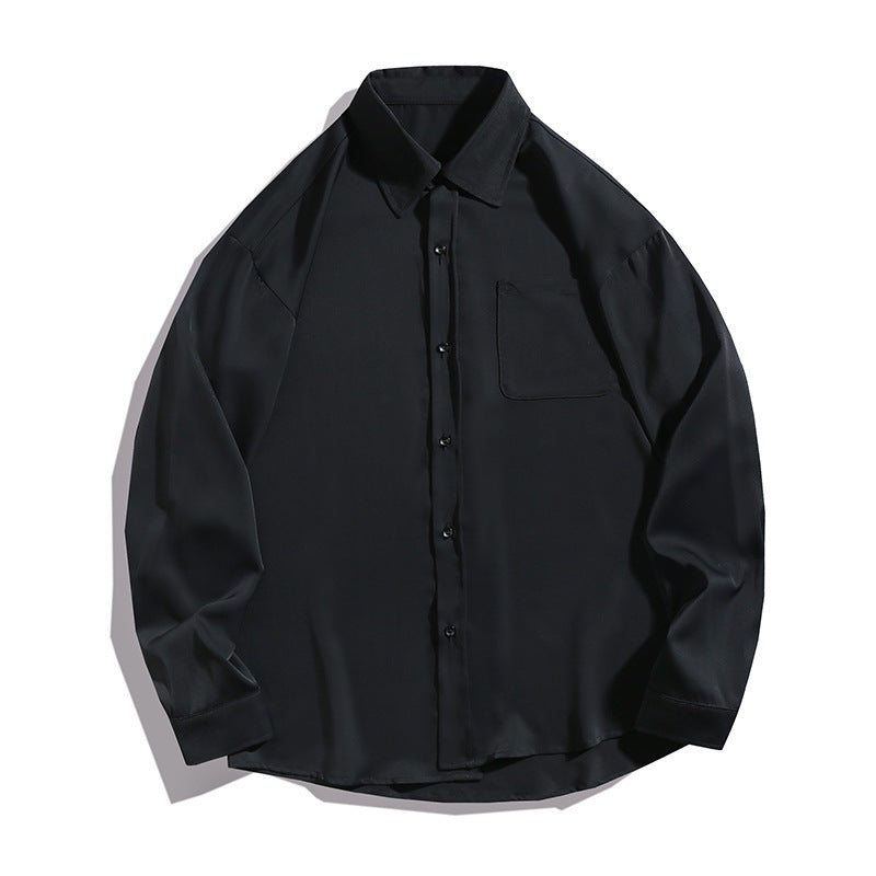 Draping Long-Sleeved Shirt – Japanese Style | same ANTHEM Men’s Shirts - Black / L