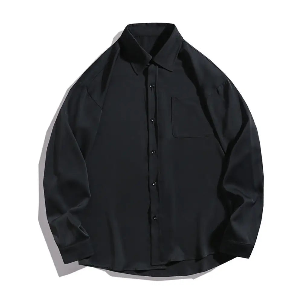 Draping Long-Sleeved Shirt – Japanese Style | same ANTHEM Men’s Shirts - Black / L