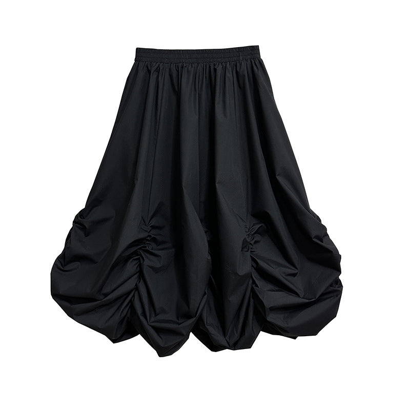 Drawn Loose High Waisted Fluffy Skirt | Japanese Style Casual Chic | same ANTHEM - black / one size