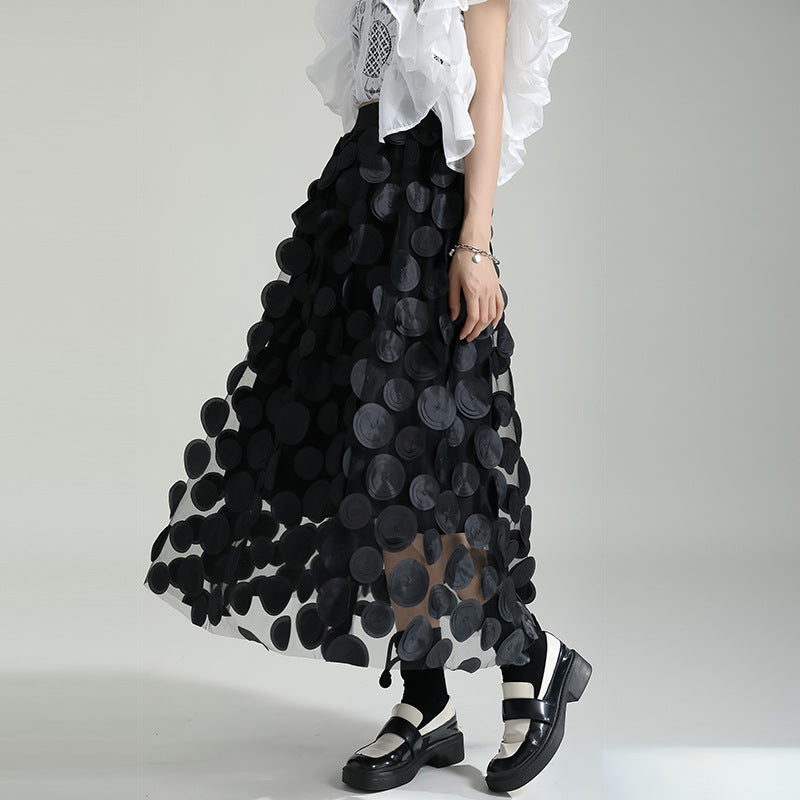 Dreamy Black Mesh Skirt | Polka Dot Romantic Streetwear | Same ANTHEM