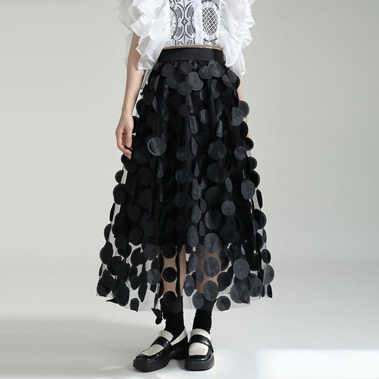 Dreamy Black Mesh Skirt | Polka Dot Romantic Streetwear | Same ANTHEM