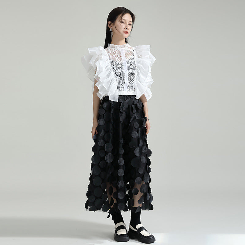 Dreamy Black Mesh Skirt | Polka Dot Romantic Streetwear | Same ANTHEM