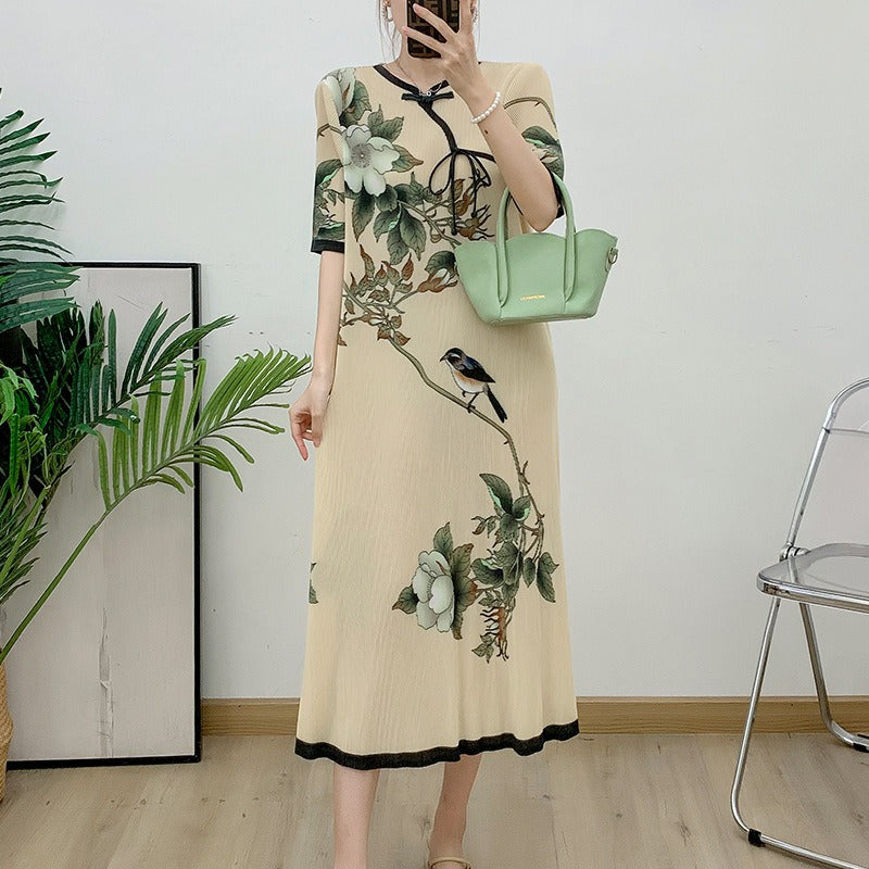 Dreamy Cheongsam Dress – same ANTHEM - apricot / one size
