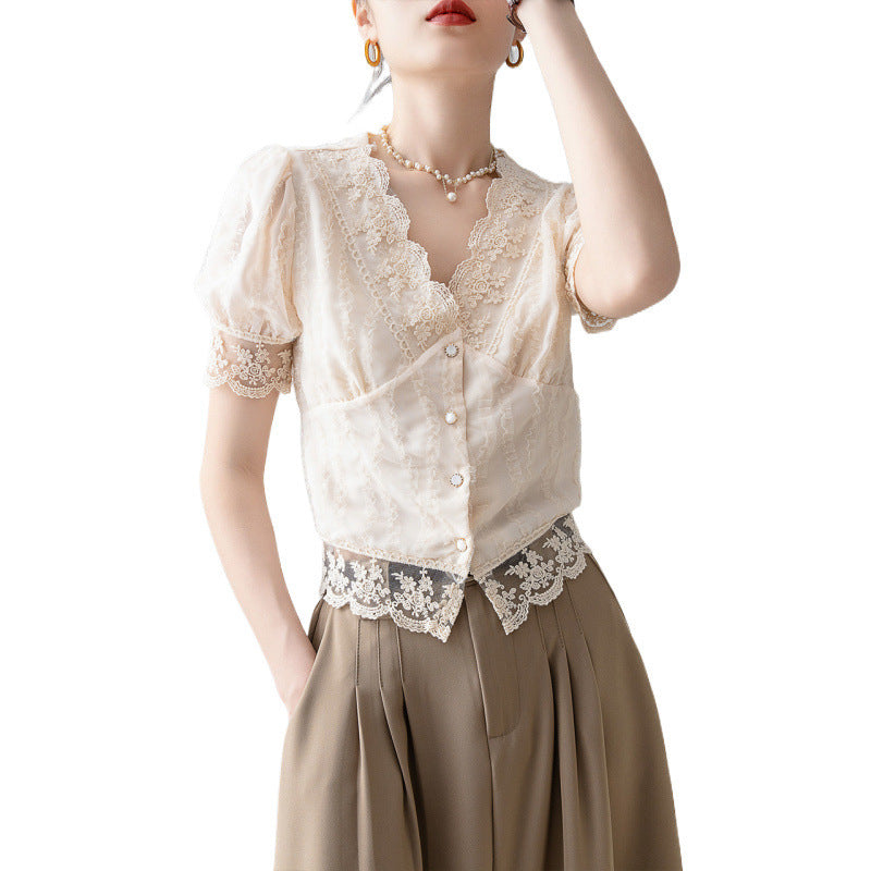 Dreamy Chiffon Lace Summer Top for Women – same ANTHEM