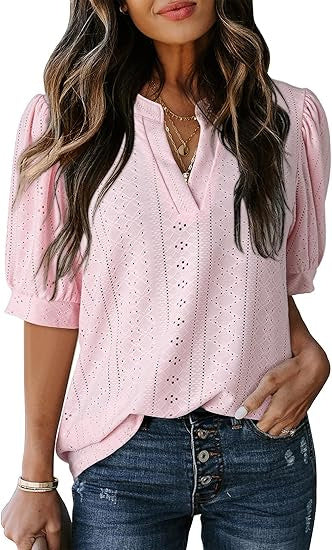 Dreamy French V-Neck Blouse – same ANTHEM Romantic & Nostalgic Fashion - style4 / L