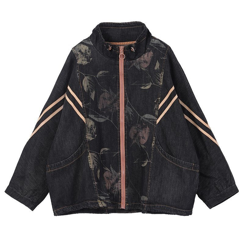 Dreamy Japanese Style Denim Jacket | same ANTHEM - Black / One Size