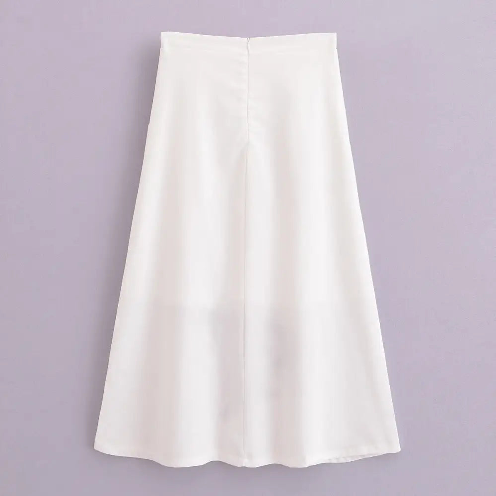 Dreamy Japanese Style White Midi Skirt – same ANTHEM