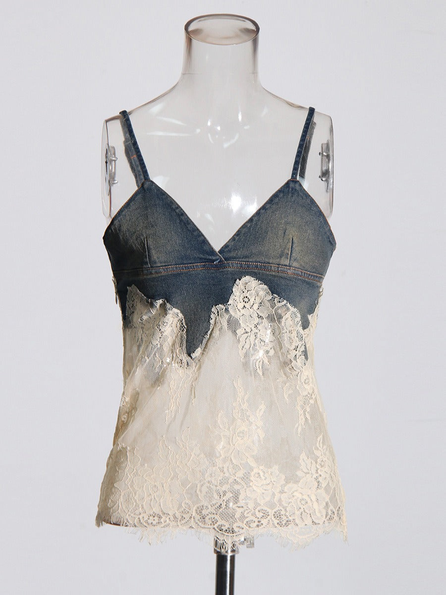 Dreamy Lace Camisole & Denim Shorts Set – Soulmate Streetwear | same ANTHEM