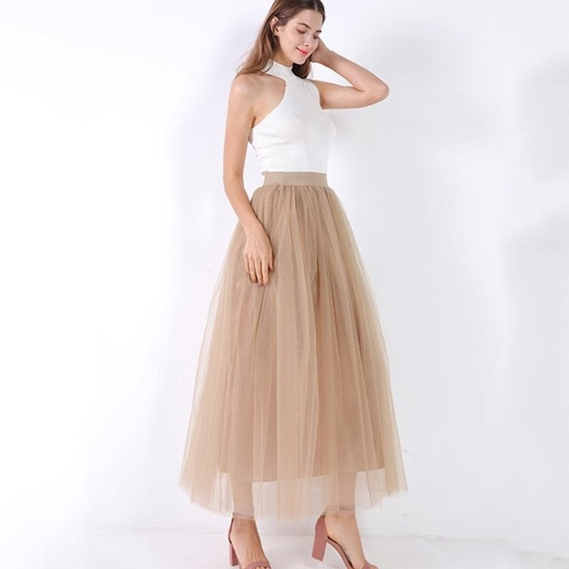 Dreamy Lace Princess Tulle Skirt | Fairy & Ballerina Style | Same ANTHEM - Khaki / One size