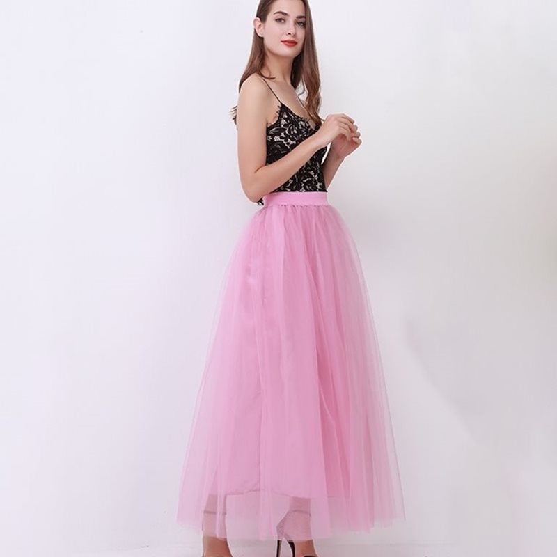 Dreamy Lace Princess Tulle Skirt | Fairy & Ballerina Style | Same ANTHEM - Mauve red / One size