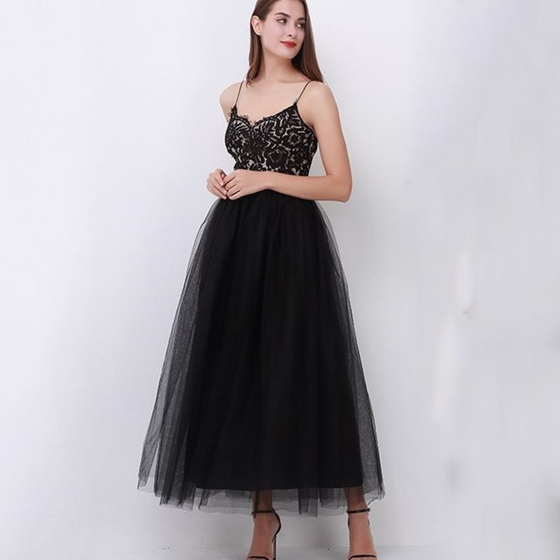 Dreamy Lace Princess Tulle Skirt | Fairy & Ballerina Style | Same ANTHEM - Black / One size