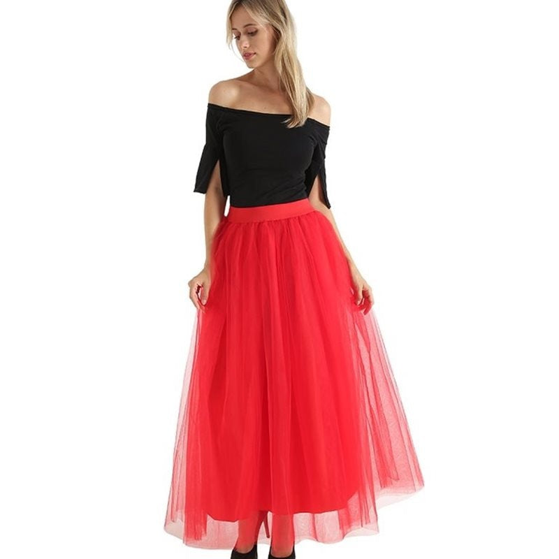 Dreamy Lace Princess Tulle Skirt | Fairy & Ballerina Style | Same ANTHEM - Red / One size