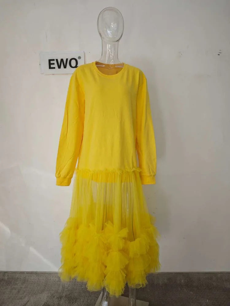 Dreamy Mesh Sweater Dress – same ANTHEM - yellow / One Size