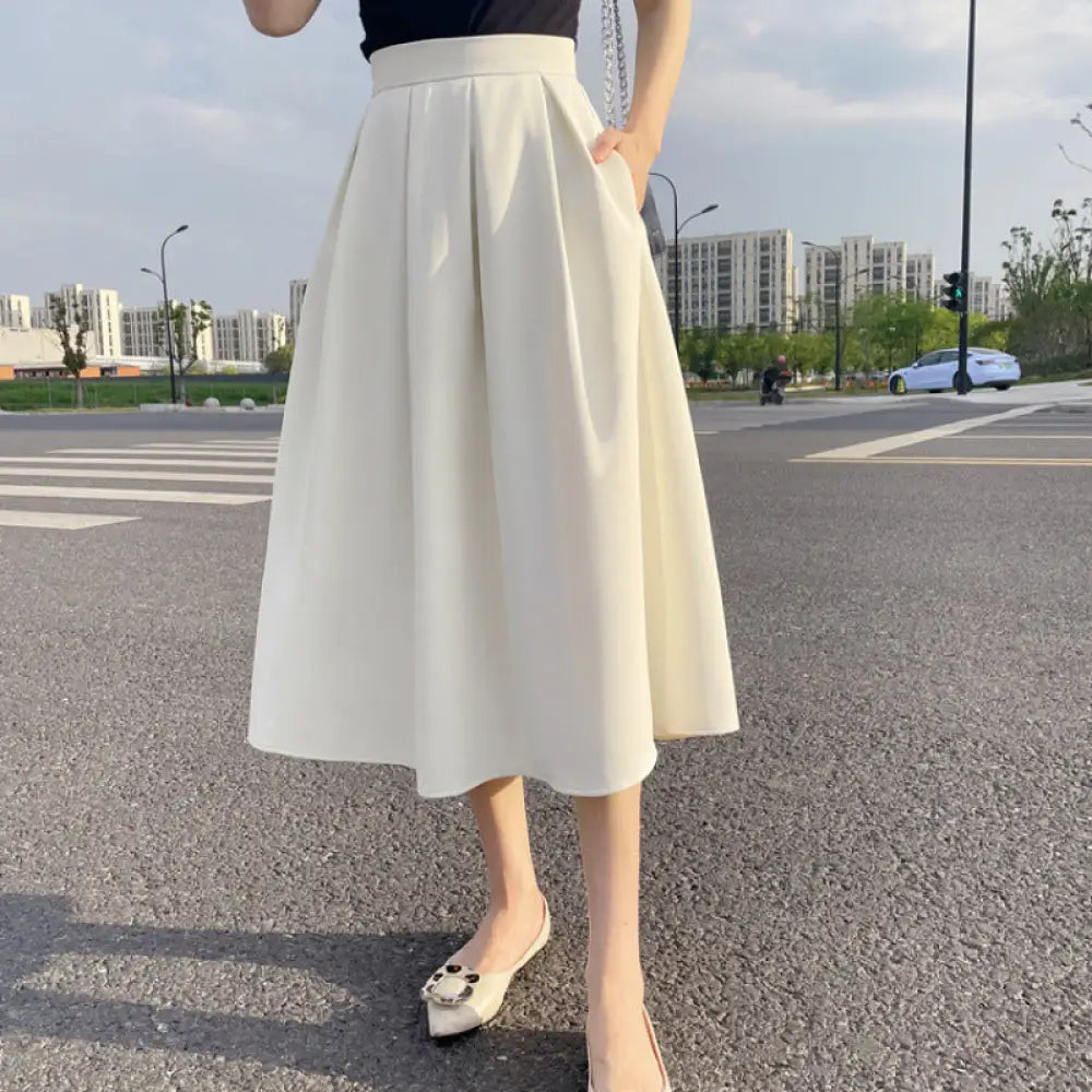 Dreamy Pleated Skirt – Free Spirit Romantic Style | same ANTHEM - White / 2XL