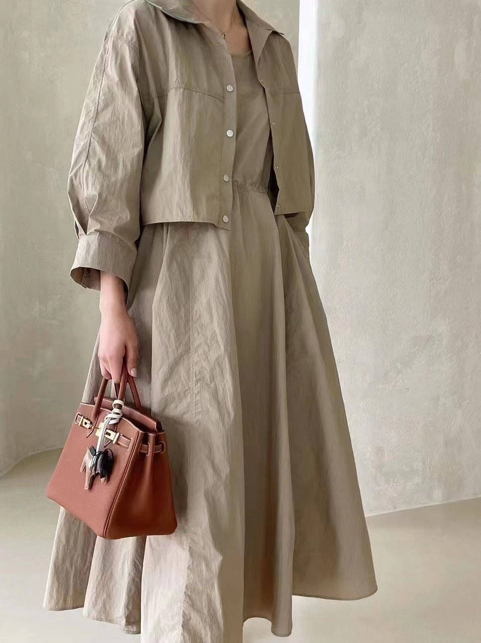 Dreamy Two-Piece Set – Japanese Collar & Dress | Soulmate Streetwear | same ANTHEM - khaki / One size
