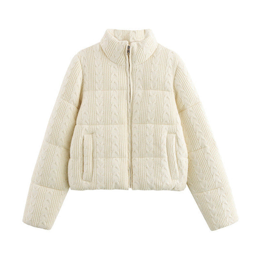 Dreamy Woven Jacket – Casual Warm & Made for Soulmates - Beige White / L
