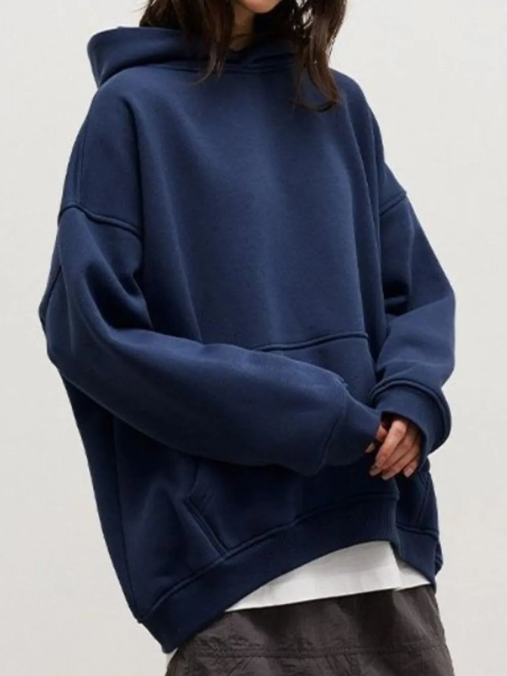 Dropped Shoulder Hoodie – same ANTHEM | Streetwear for Soulmates & Lovers - Navy / L
