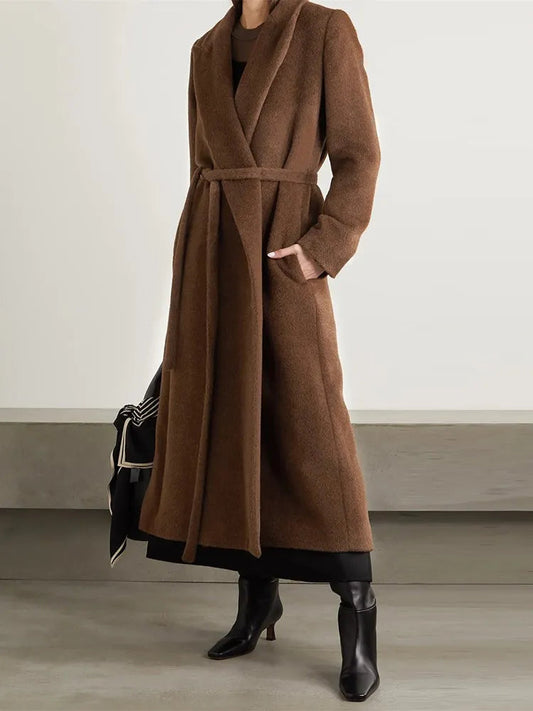 Elegant Vintage Trench Coat Women | Notched Collar Lace-Up | soulmate wear | same ANTHEM