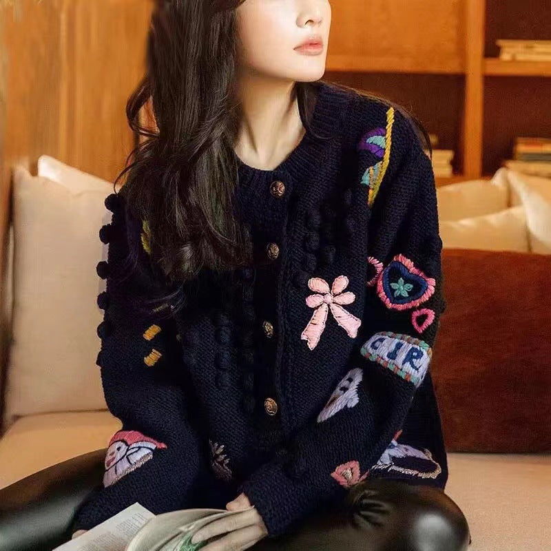 Embroidered Crochet Knit Cardigan – Dreamy Streetwear for Soulmates | same ANTHEM