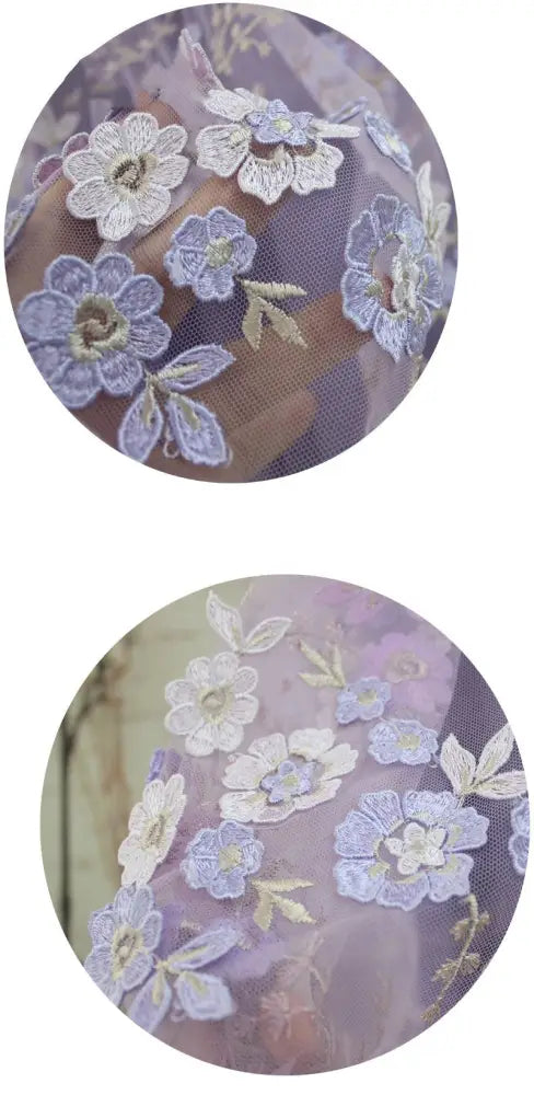 Embroidered Mesh Skirt | same ANTHEM. - Violet / One size - Skirt
