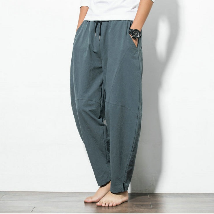 Ethnic Style Cotton & Linen Harem Pants – Casual Soulmate Streetwear | same ANTHEM - Gray / 3XL - Pants