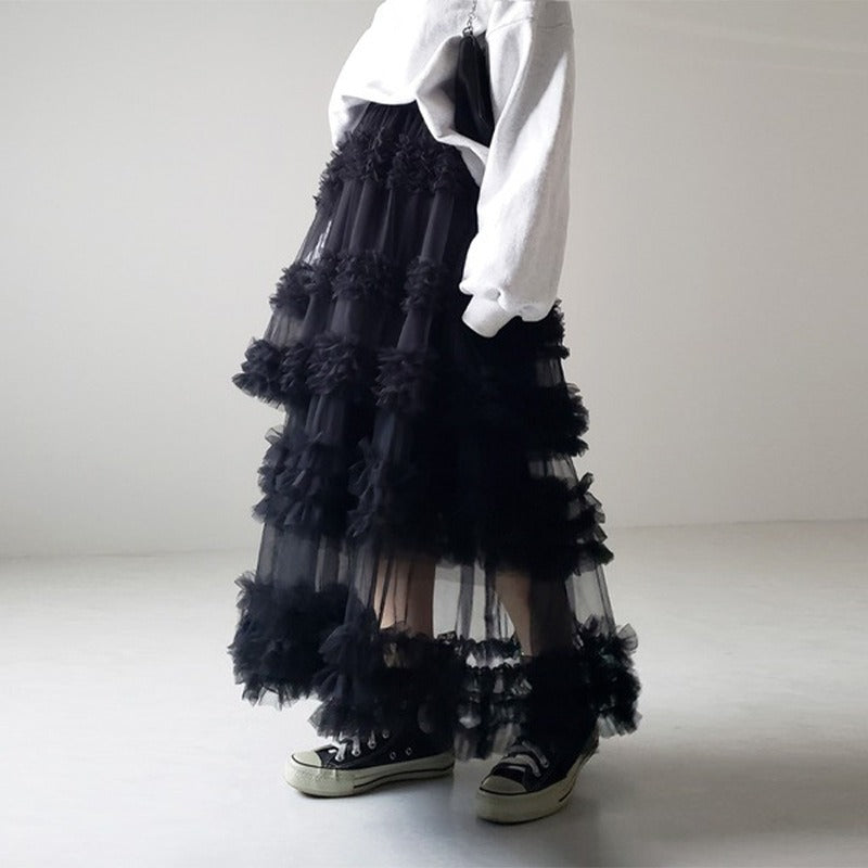 Fairytale Mesh Skirt – dreamy Japanese streetwear | same ANTHEM.
