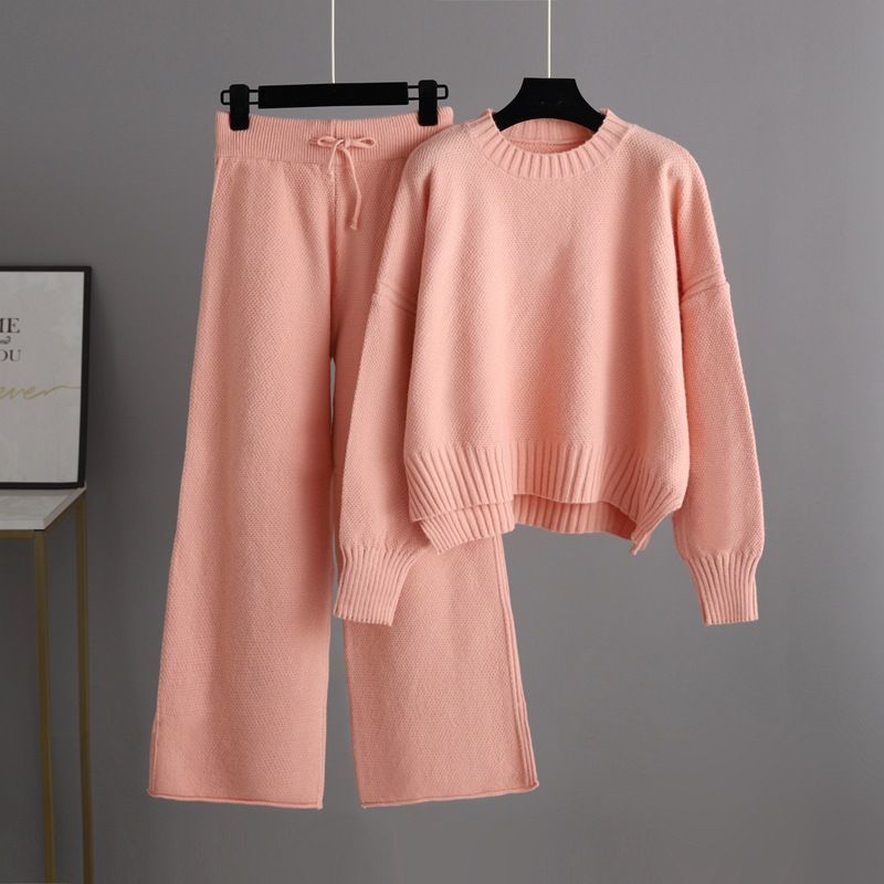 Fashion Casual Knitting Suit Pants | Korean Style Loose Women’s Pants | same ANTHEM - Pink / L - Korean suit