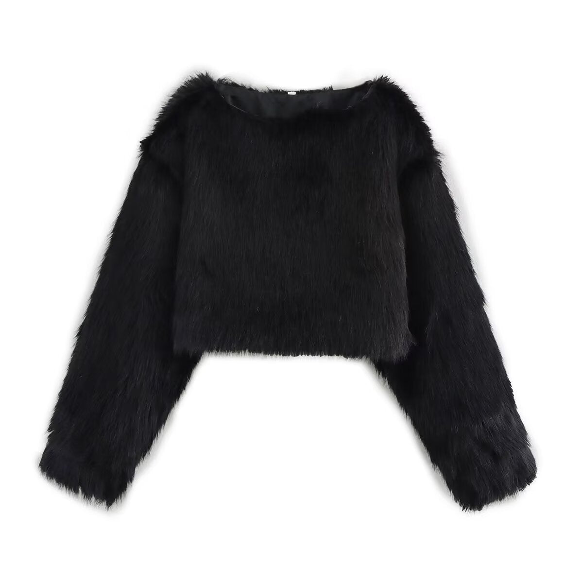 Faux Fur Pullover Top Women | Cozy Streetwear | same ANTHEM. - black / S