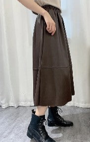 Faux Leather A-Line Midi Skirt – Vintage Chic for Soulmates | same ANTHEM.